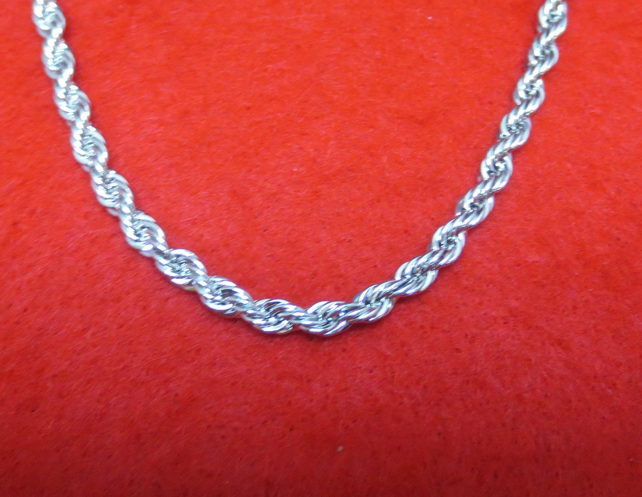 16,18,20,24,30 INCH STERLING SILVER .925 PLATED 5 MM ROPE CHAIN NECKLACE