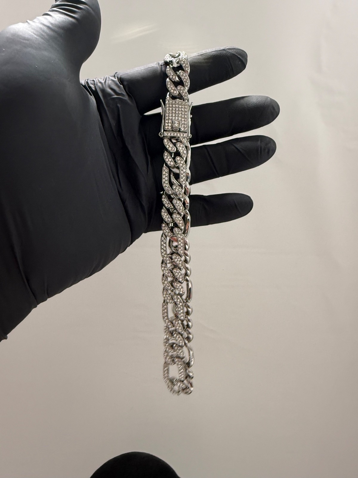 iced out cuban necklace chain vvscz stones 16.5inch 13mm tripple lock box