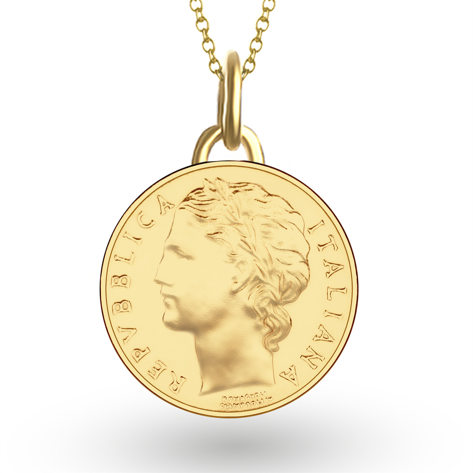 18K Gold Plated Genuine Italian 100 Lira Coin Medallion | Necklace | 1990 – 1992
