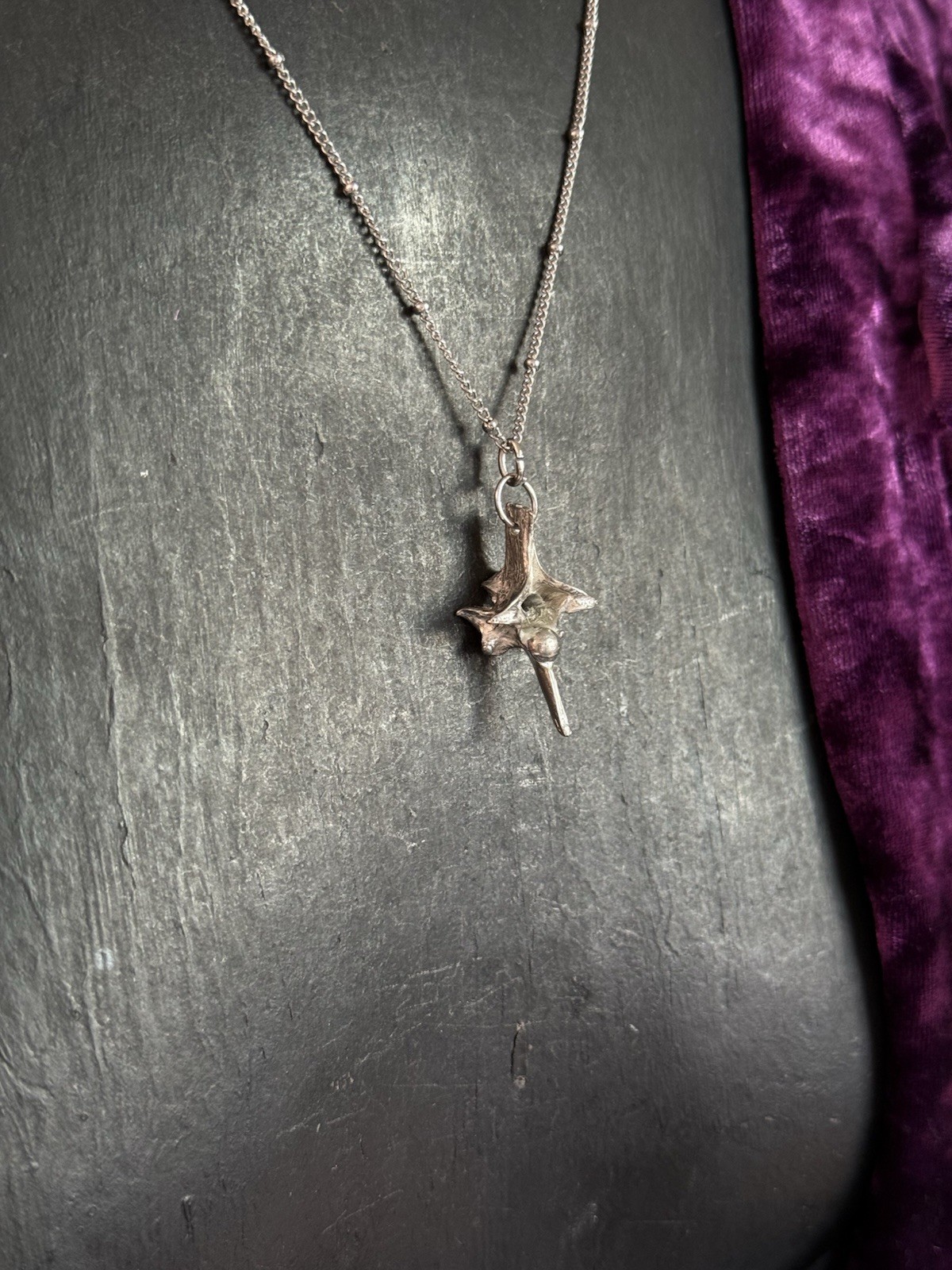 Rattlesnake vertebrae pendant necklace witchy oddities necklace gothic jewelry