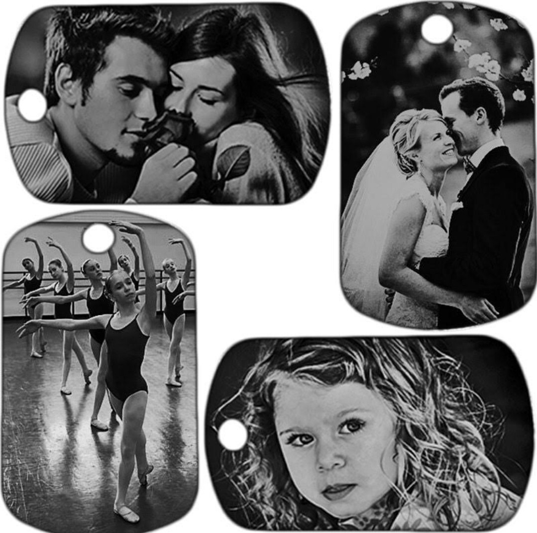 We Engrave Your Family Pic On Tag As Keychain Or Necklace