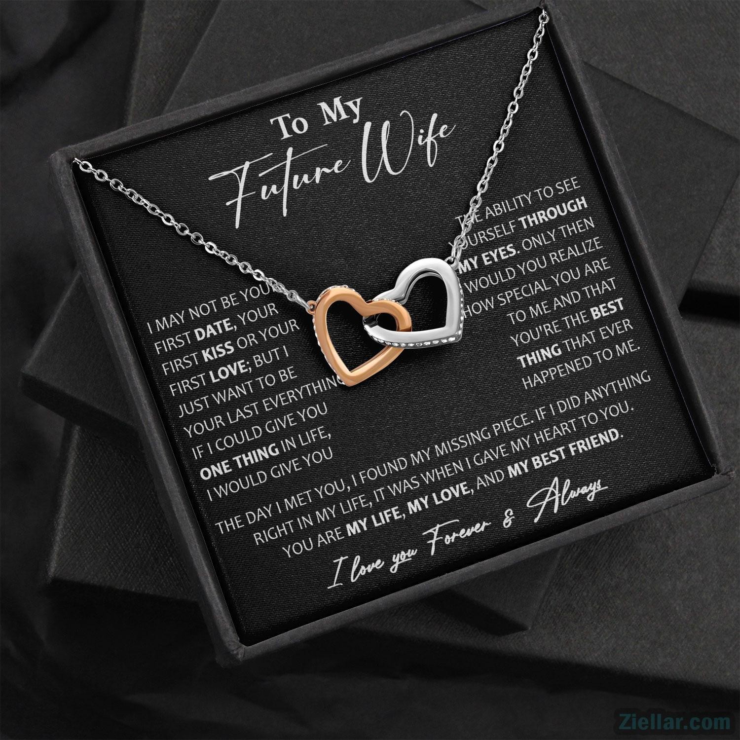 To My Future Wife Necklace Gift, Romantic Valentine Birthday Jewelry for Her