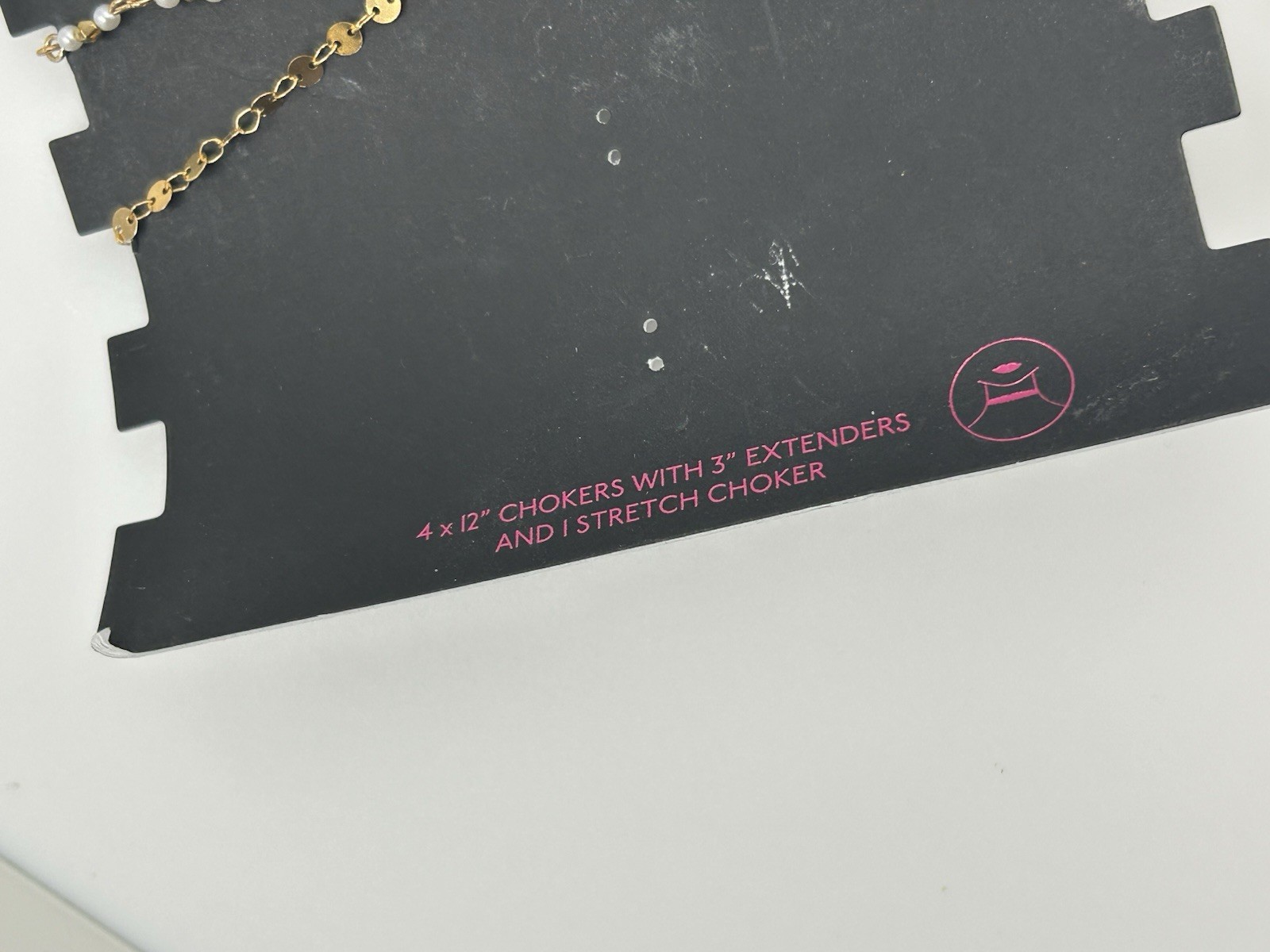 Set of 4 NO BOUNDARIES 12″ Chokers w/ Extenders Gold Tone White Faux Pearl