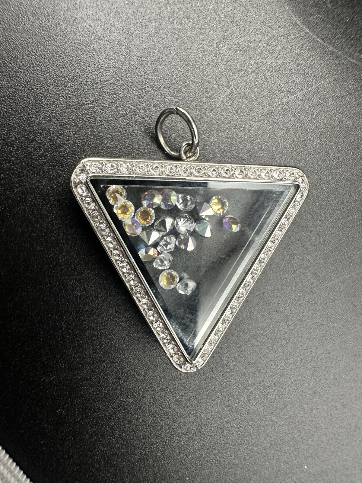 Origami Owl Floating Locket Charm Pendant Lot 4 Round Triangle Rhinestone