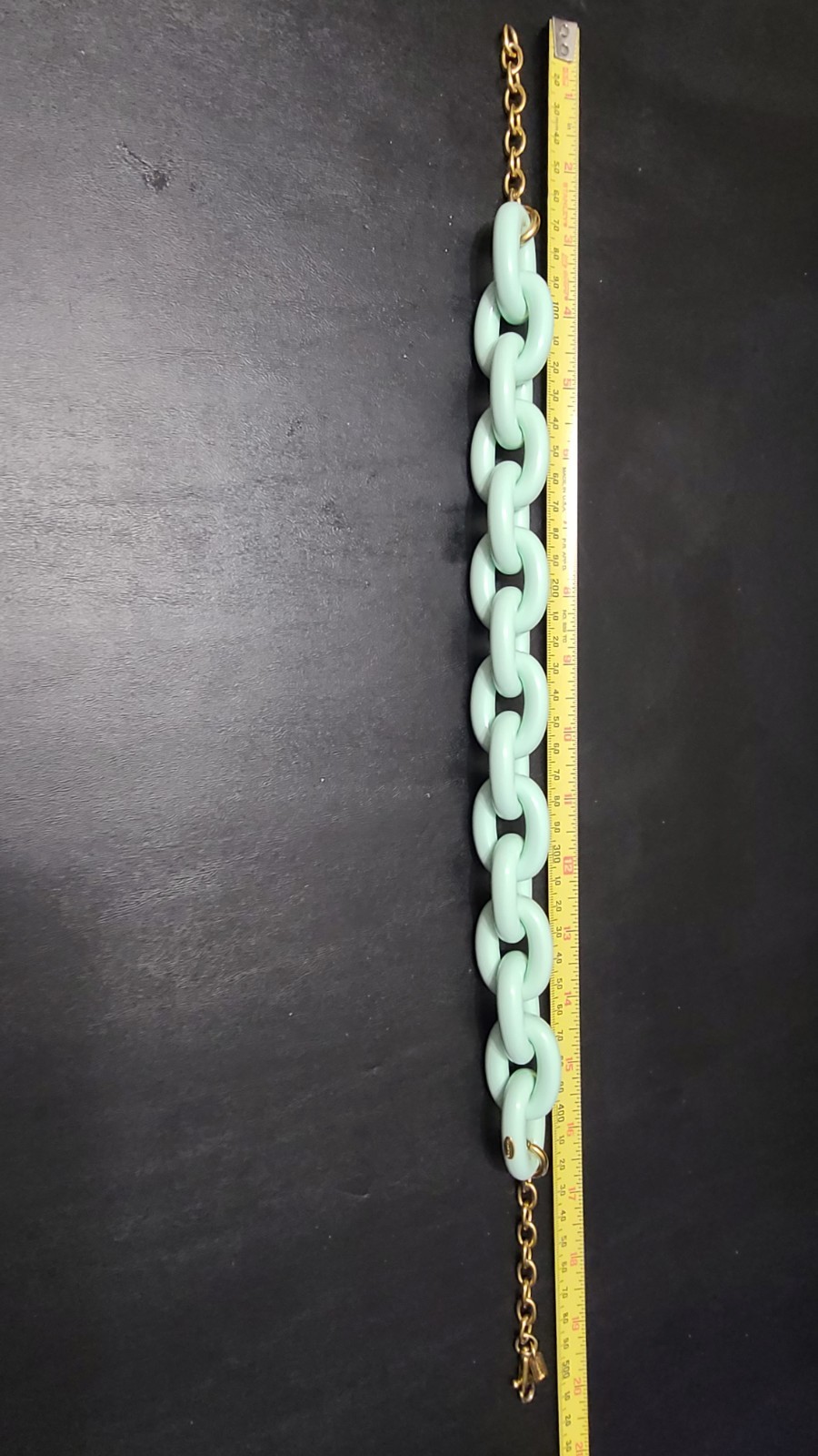 Coach Mint Green Plastic Chunky Open Link Necklace