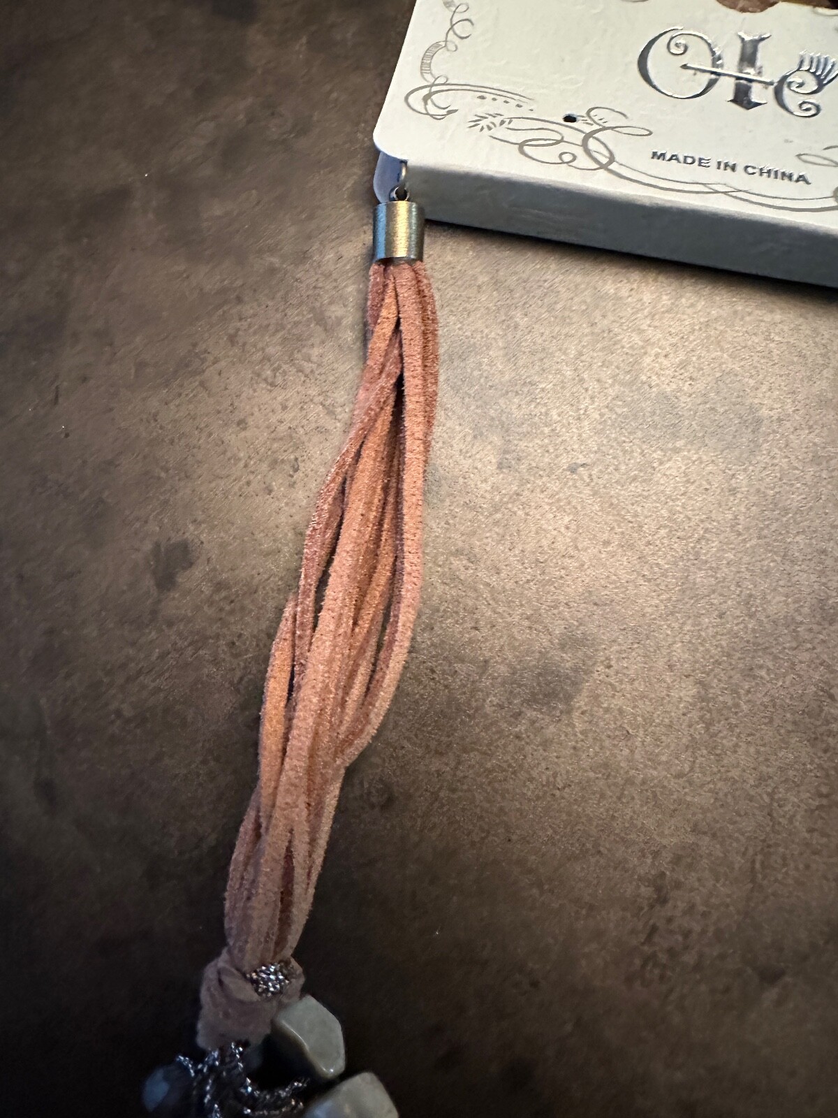 OLE BROWN BEADED LEATHER MULTI STRAND 19″ NECKLACE