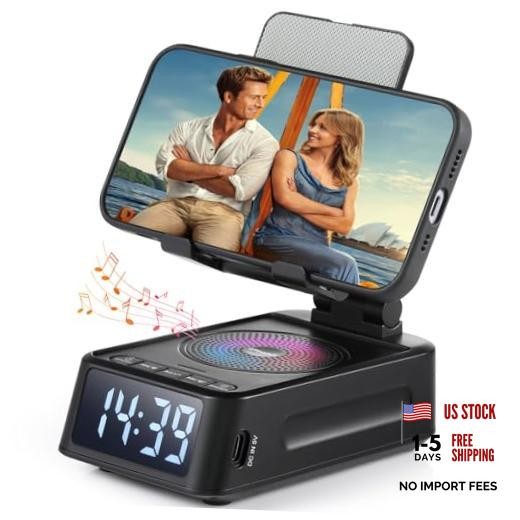Gifts for Men Women, Phone Stand with Bluetooth Speaker&Clock, Birthday Gifts