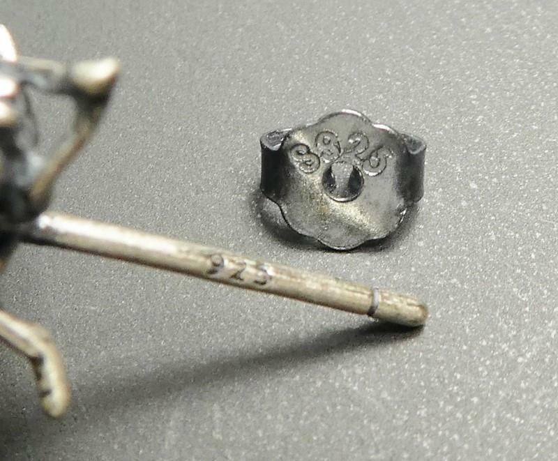 Handmade Sterling Silver Small Fly Insect Stud Post Earrings Unique Great Detail