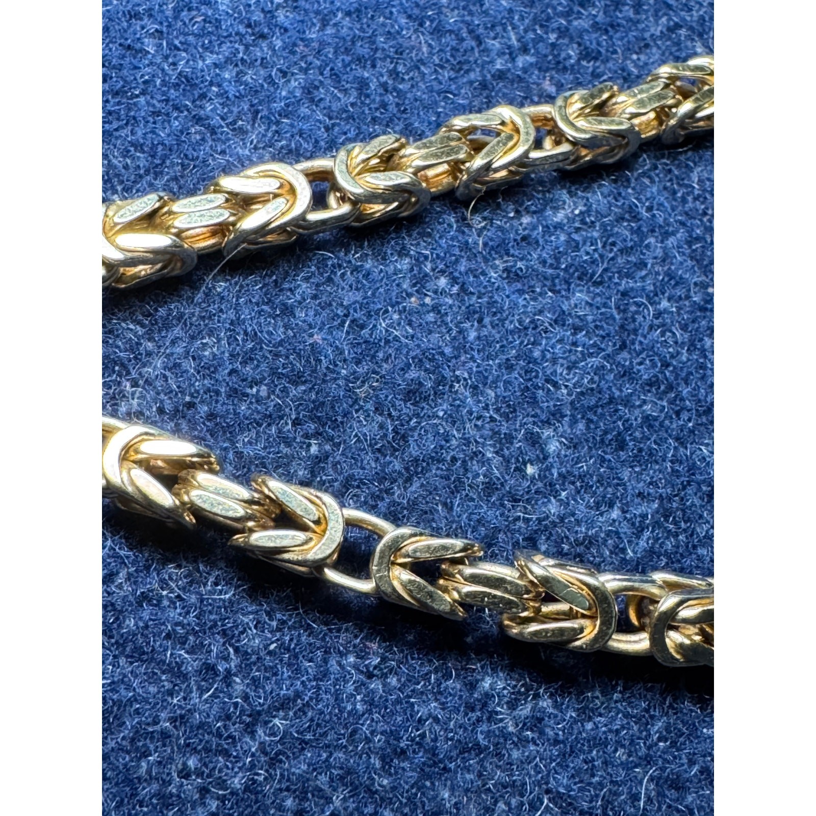 14k Italy 77g Byzantine Push Clasp Safety Lock 23in Gold Necklace 5mm
