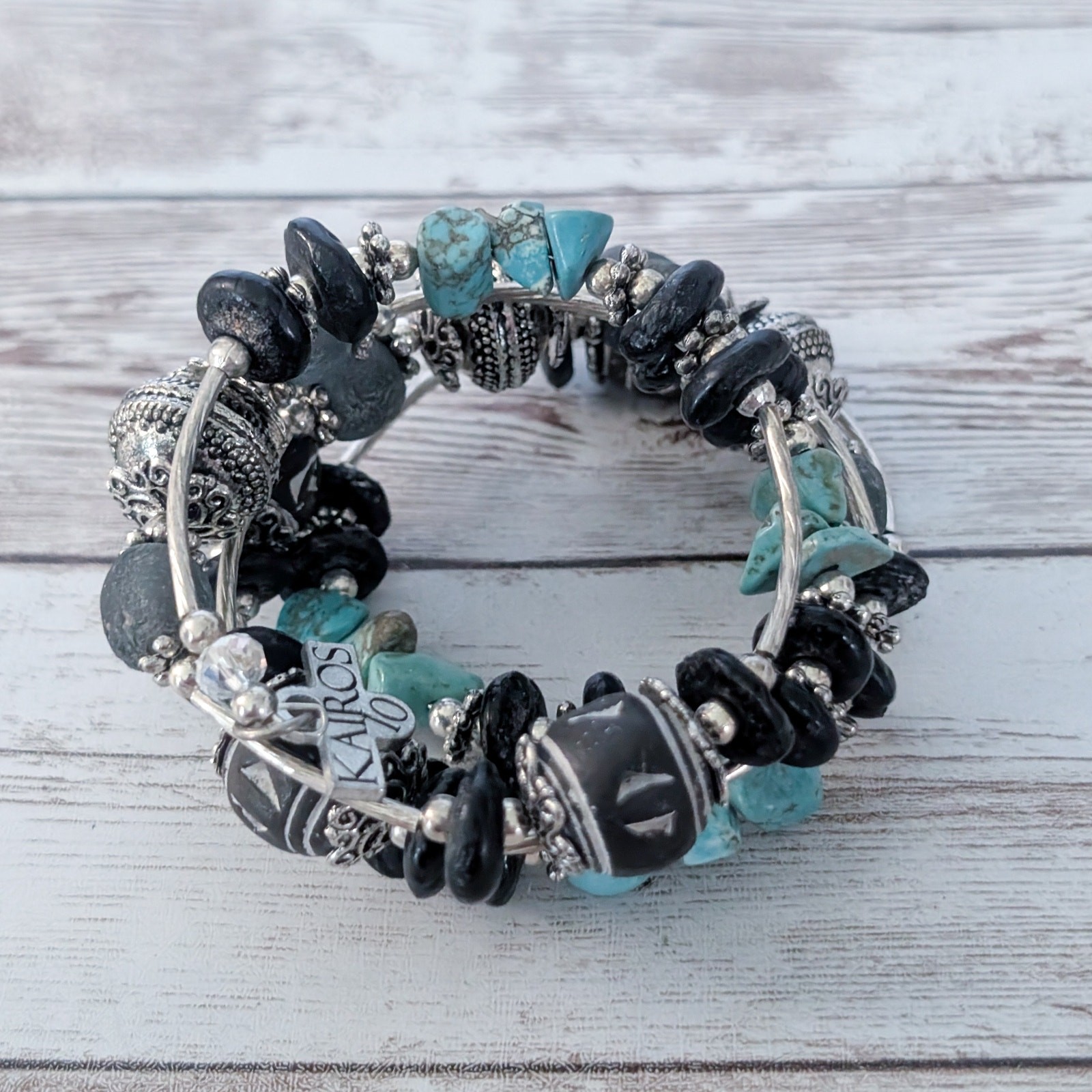 Kairos 10 Wrap Bracelet Mixed Materials
