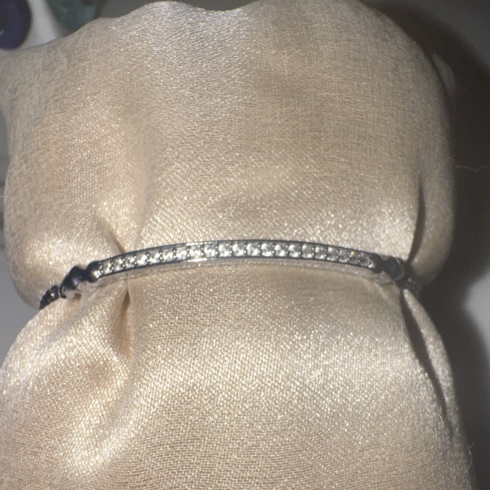Kendra Scott silver/ gun metal Adjustable Slider Cable Chain Bar Bracelet Pavé