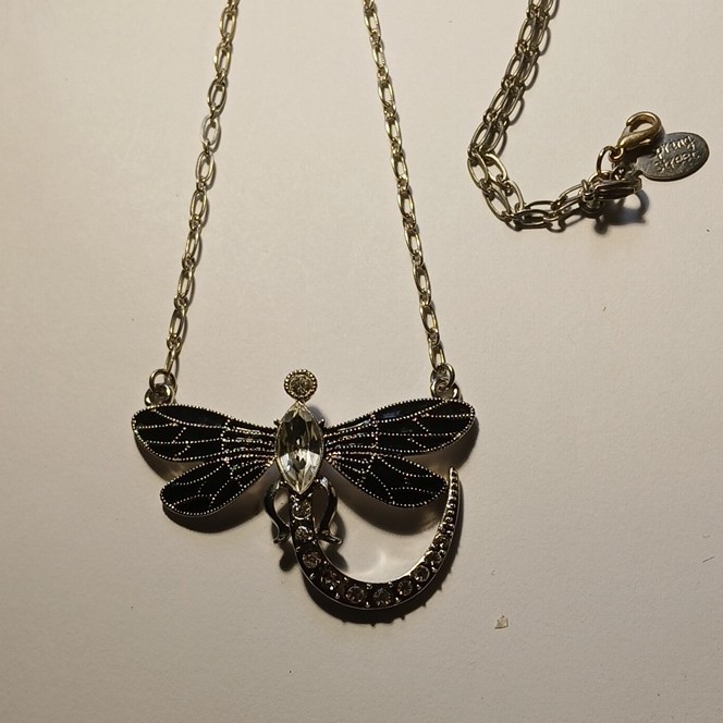 Spring Street silver black butterfly charm pendant necklace to lobster closure