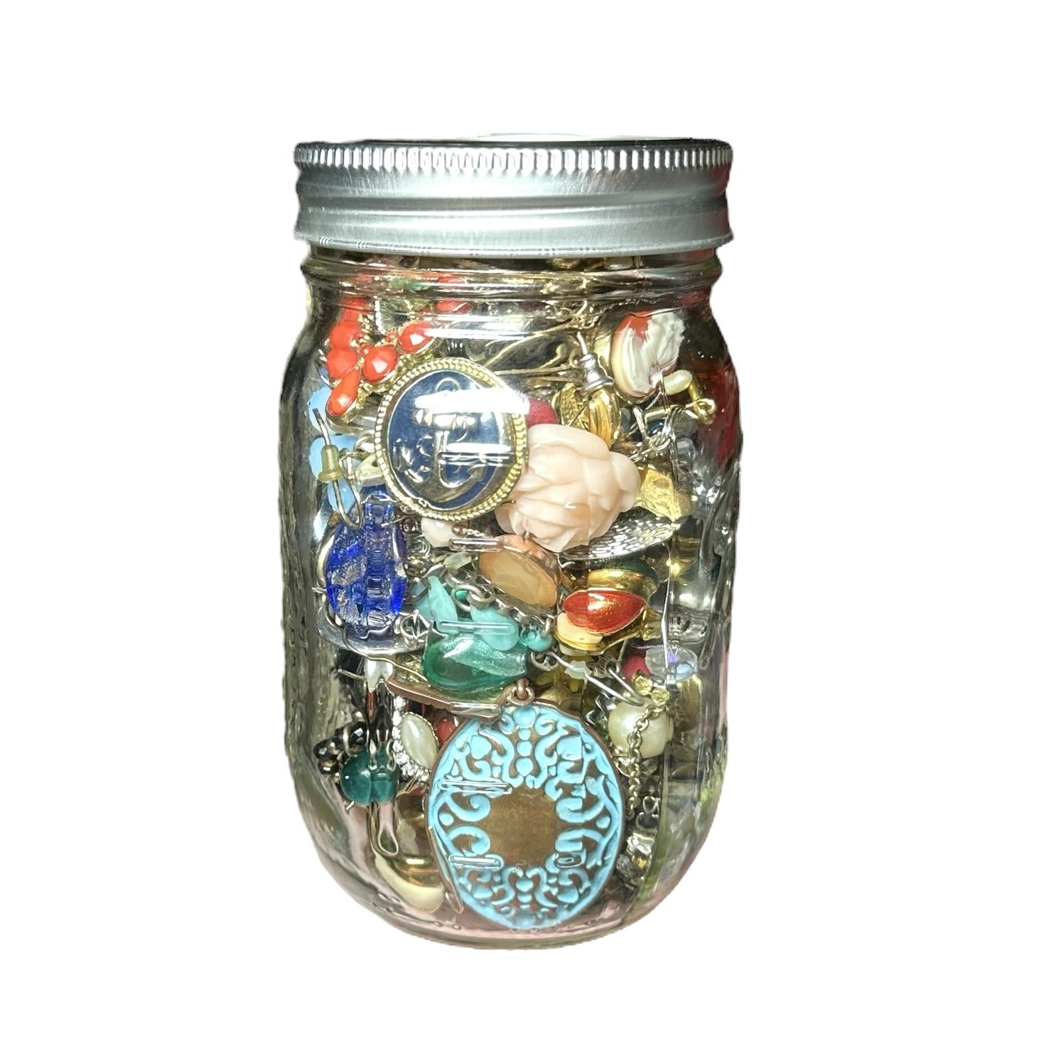 GIFT 16 oz Mason Jar Mystery Lot Surprise Box Jewelry Necklaces Tik Tok Mixed