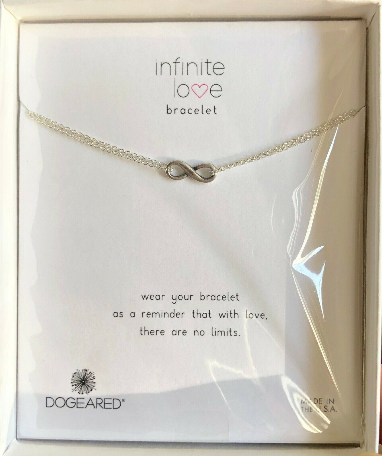 Dogeared Sterling Silver Infinite Love Bracelet Perfect valentine’s day gift