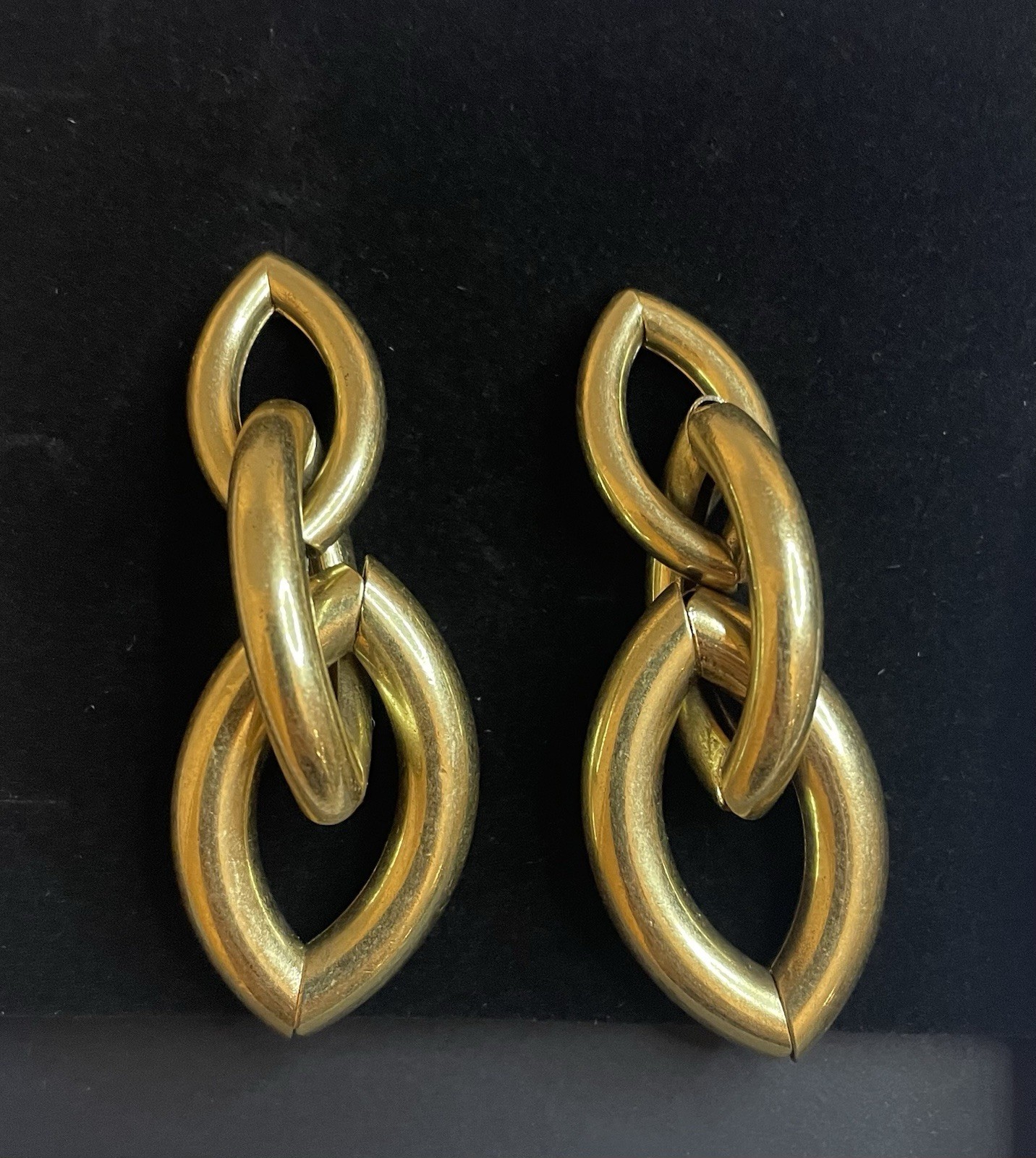 Jenny Bird Sloane Oval Link Drop Earrings, Gold Brass, Post Back