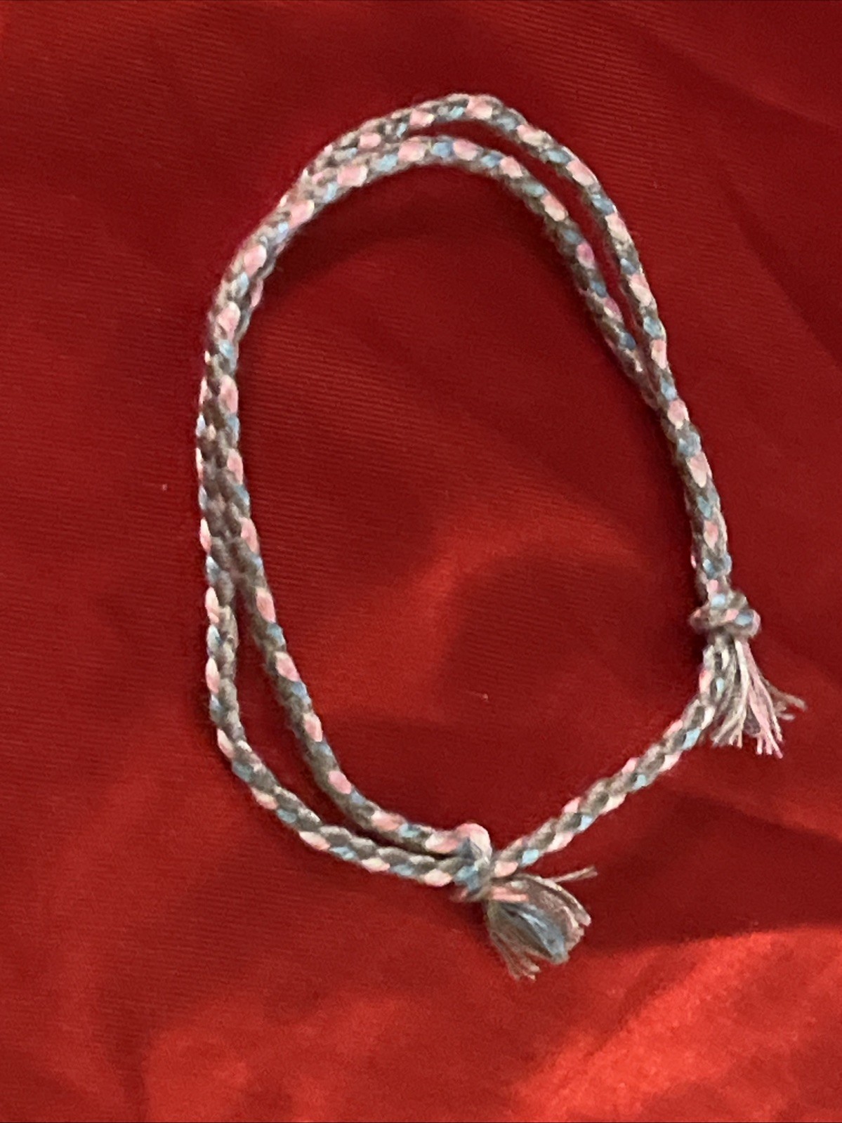 NEW BOHO BRAIDED THREAD FRIENDSHIP BRACELET ADJUSTABLE SKY BLUE GRAY PINK WHITE