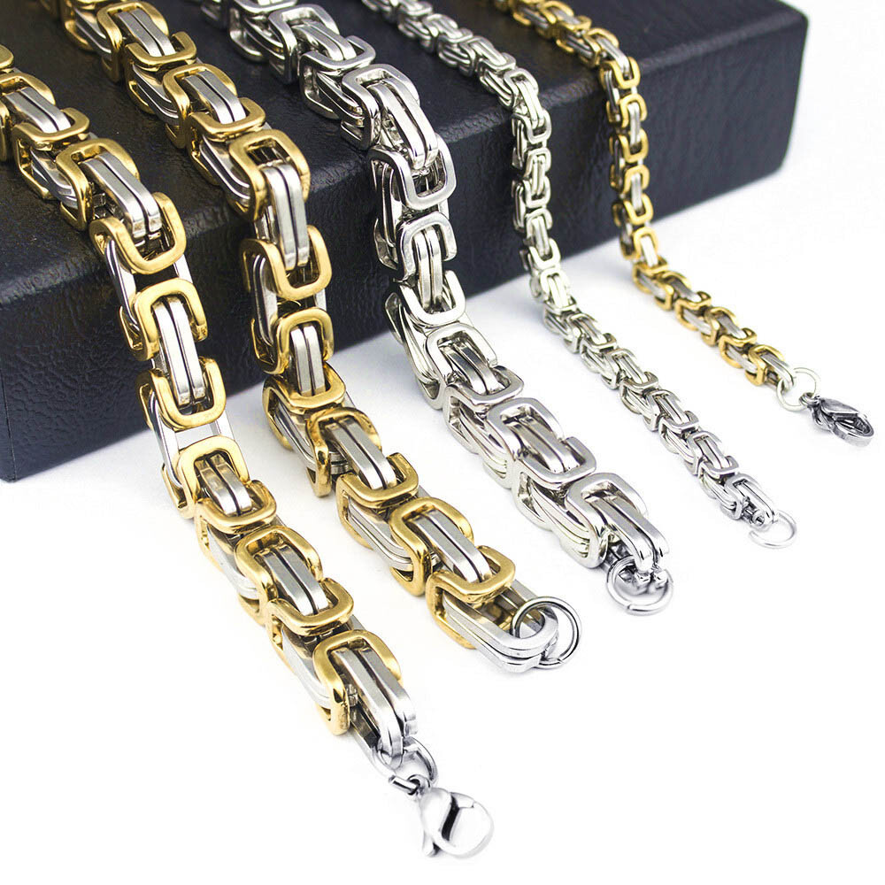 Stainless Steel Byzantine Chain Bracelet | Gold/Silver | Multiple Sizes