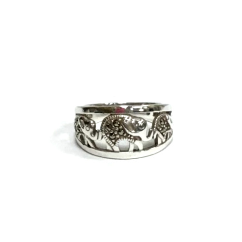 (MA3) Ladies 925 Sterling Silver 5.6 Grams Elephant Dome Ring – Size 8.75