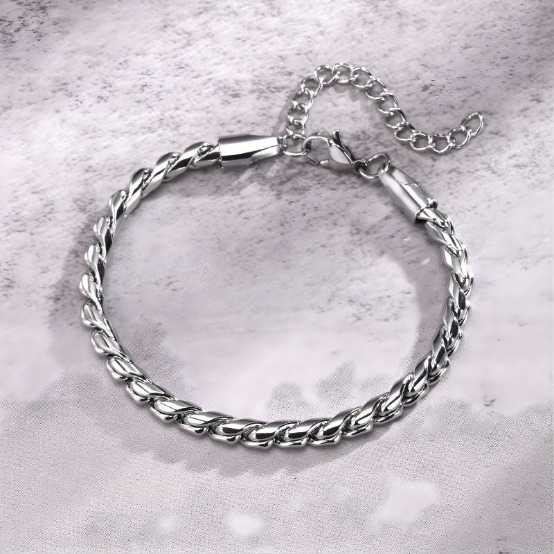 Chunky Snake Bracelet (Stainless Steel) Rave Punk Gothic Chain Jewellery Y2K
