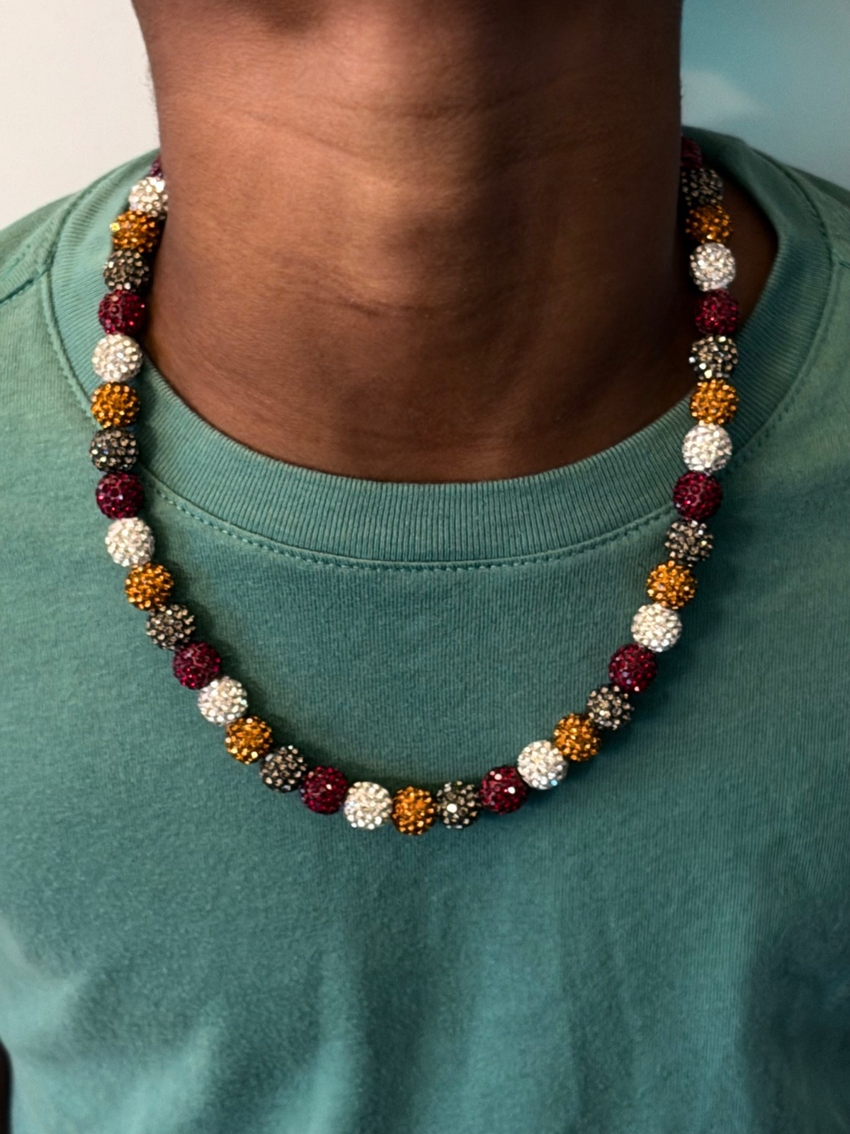 Children’s Sport Inspired Beaded Necklace, multicolored