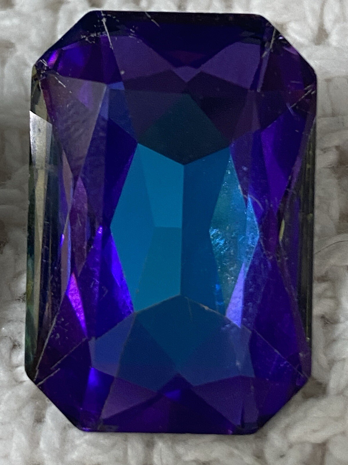 Large Statement Stone Earrings Changes From Purple To A Blue Center