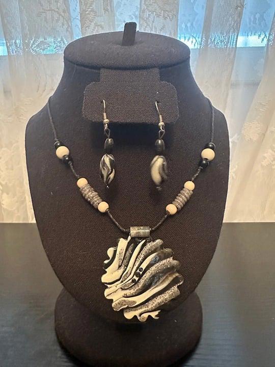 Unique Handmade Statement Necklace and Earrings Set