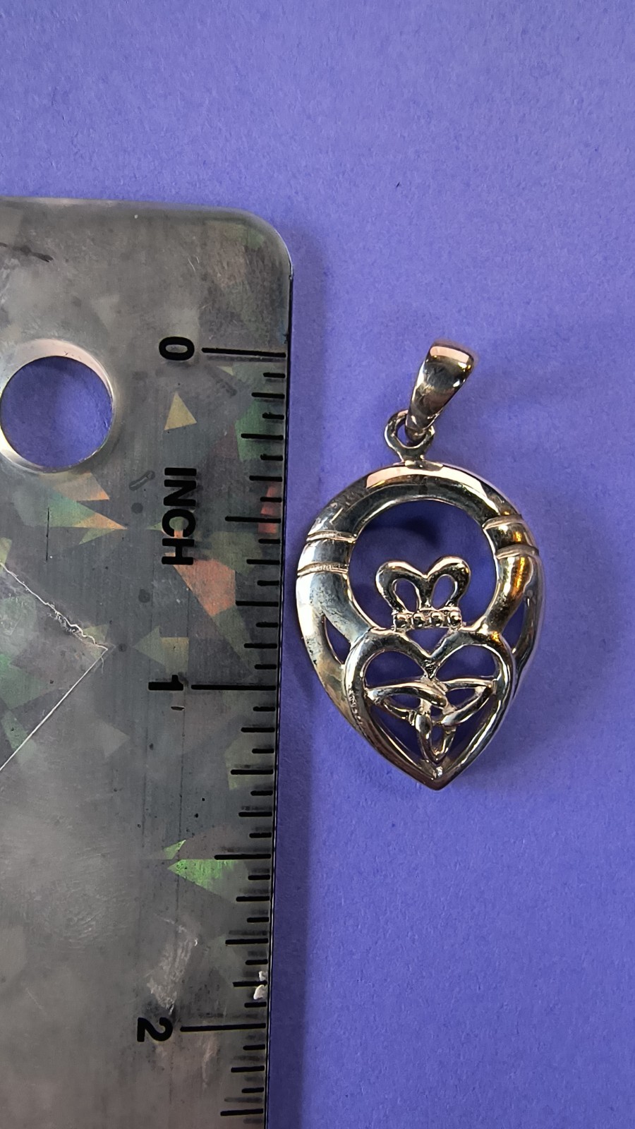 Silver Claddagh Celtic Knot Heart Pendant