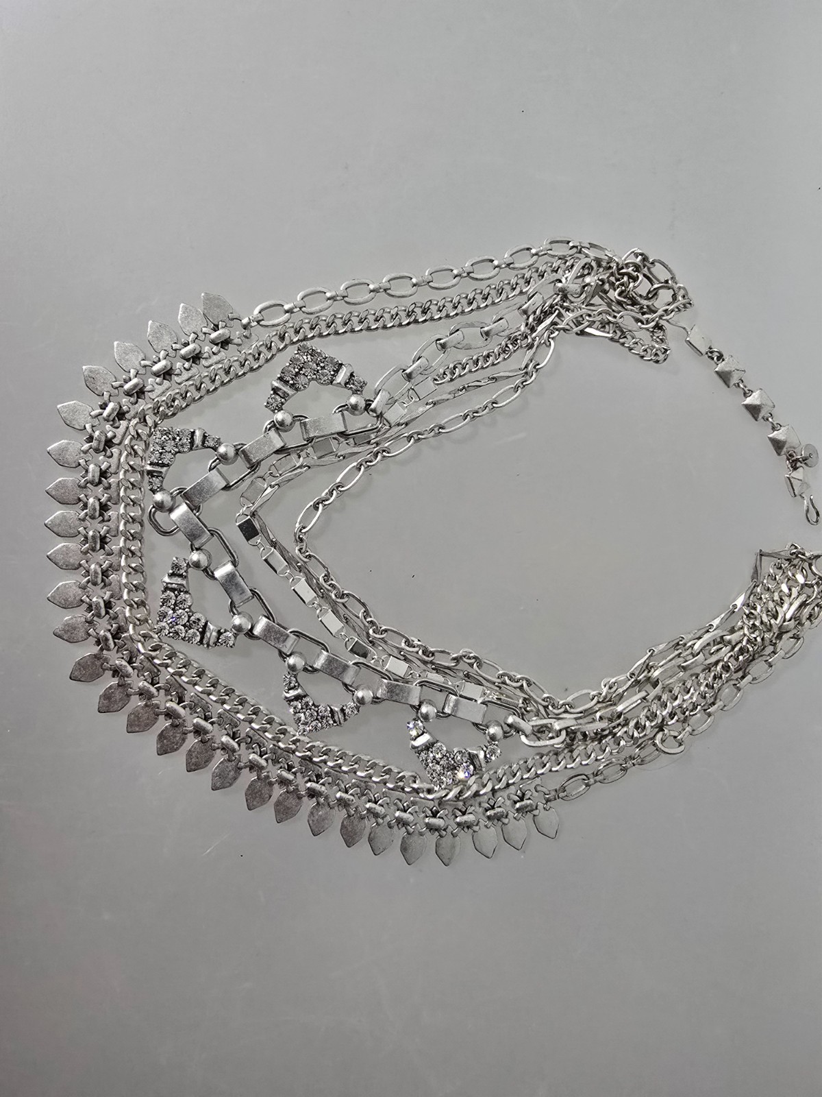 Gorgeous Stella & Dot 6 Layer Convertible Necklace Geometric Shapes & Sparkle