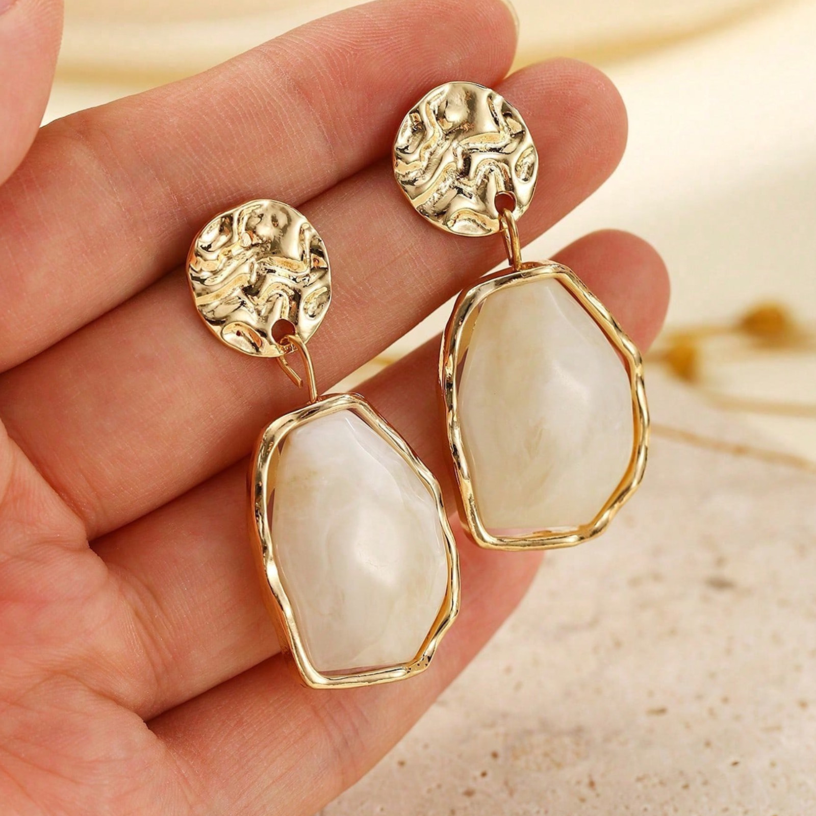 Boho Resin Drop Earrings Luxury Geometric Women Dangle Earrings Fashion Jewelry