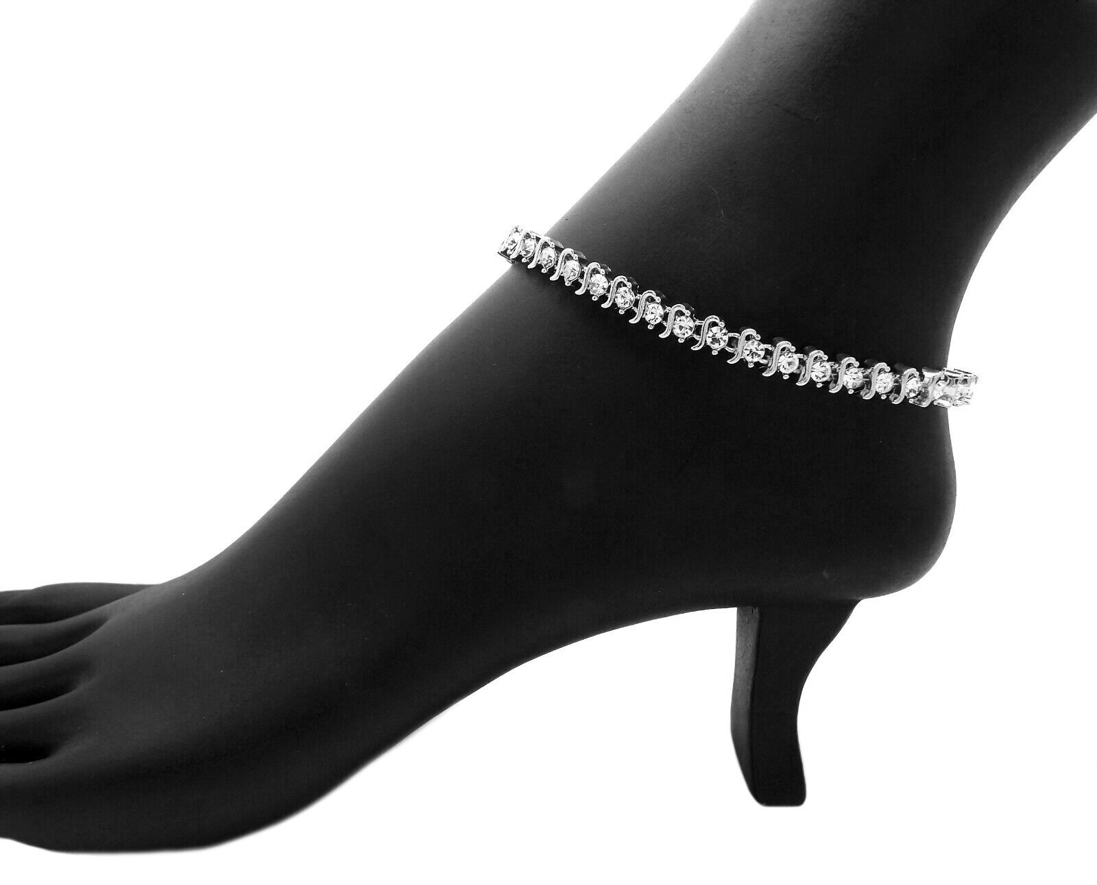 Women Gold / Silver plated CZ Tennis 10″ 11″ 12″ Chain Bracelet Anklet Jewelry