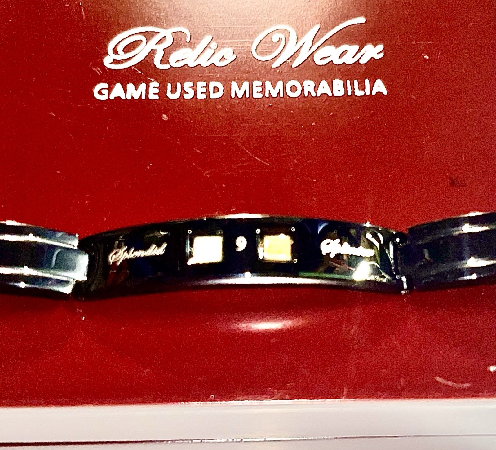 TED WILLIAMS•G/U-Bat/Jsy 10mm SS Bracelet•Ex Rare•2011 Relic Wear•Case+SEE PICS+