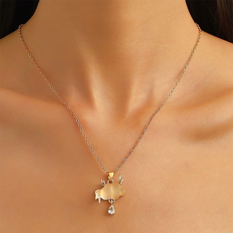 Lightning Cloud necklace, ladies’ pendant, Teardrop necklace, birthday gift