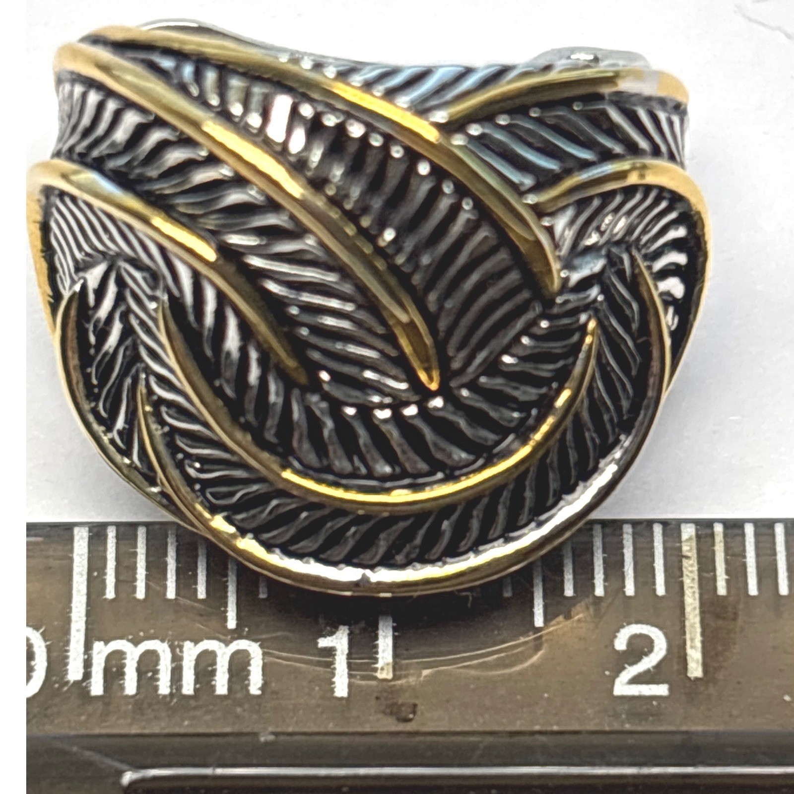 Earrings metal two-tone silver gold clip on textured knot style New