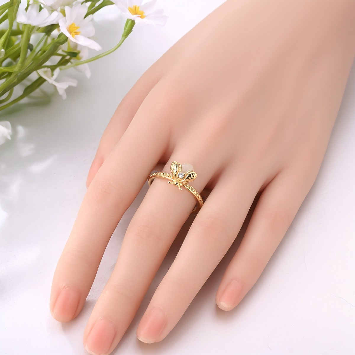 LAZA 925 Sterling Silver Luminous Firefly Finger Ring AAA CZ Women Jewelry