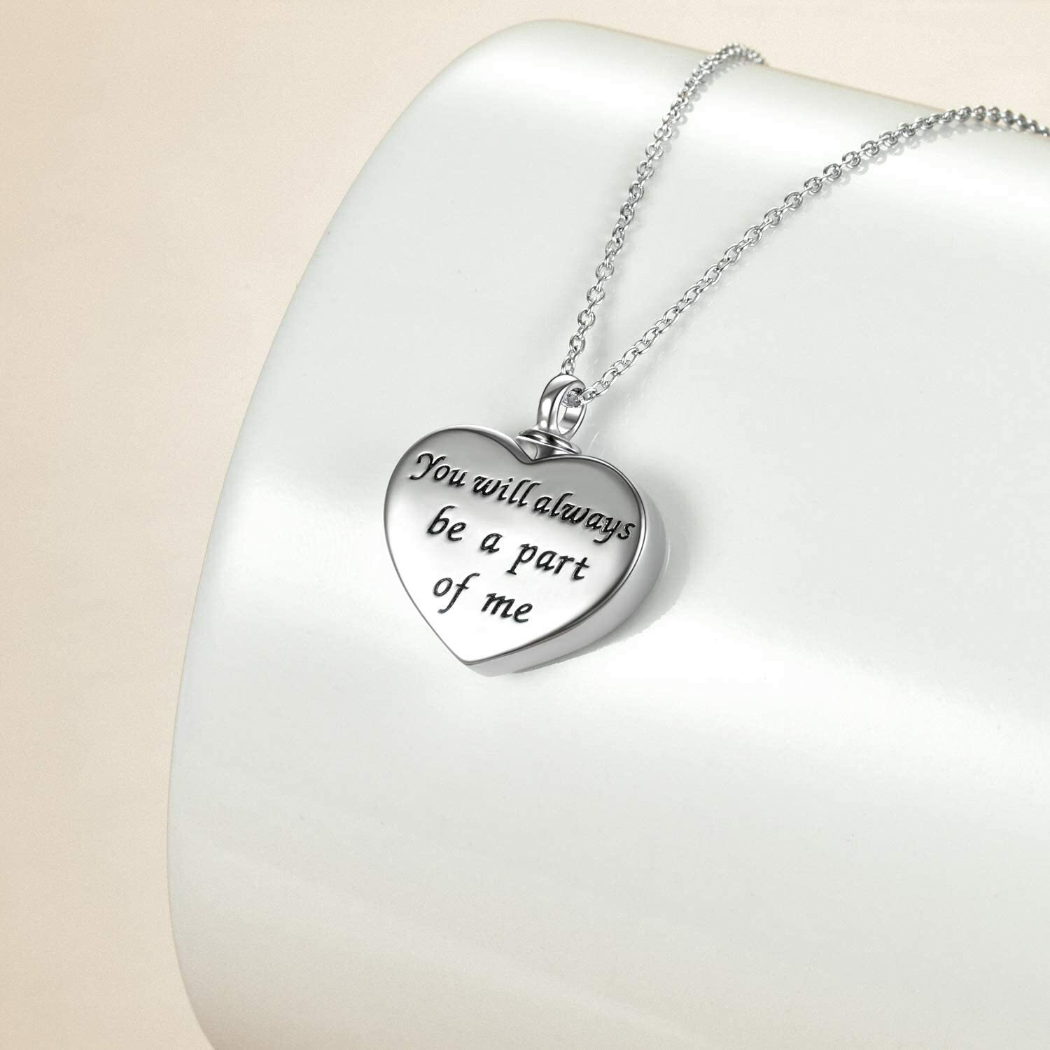 Sterling Silver Tree of Life Cremation Urn Necklaces for Ashes Heart Memorial