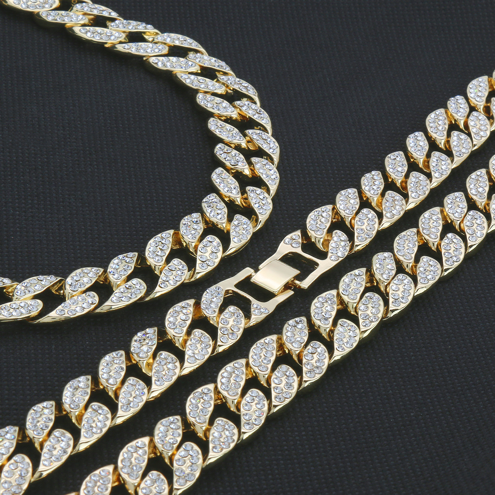 Miami Cuban Link 14k Gold Plated 14″-30″ Cubic-Zirconia Choker Hip Hop Chain