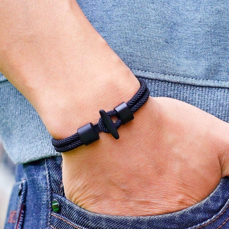 NEW Men’s Rope Bracelet Viking Punk Hiphop Outdoor Camping Jewelry