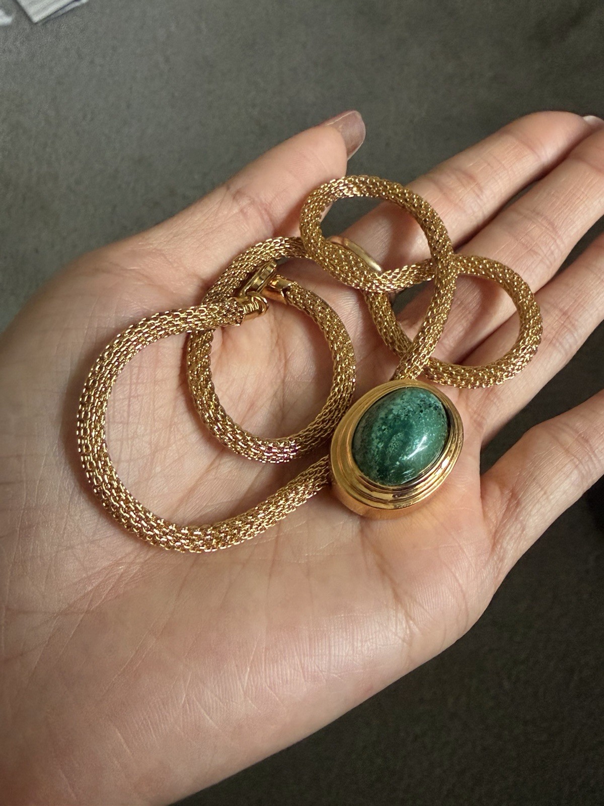 Vintage Made in Italy Gold over 925 Silver Turquoise pendant necklace
