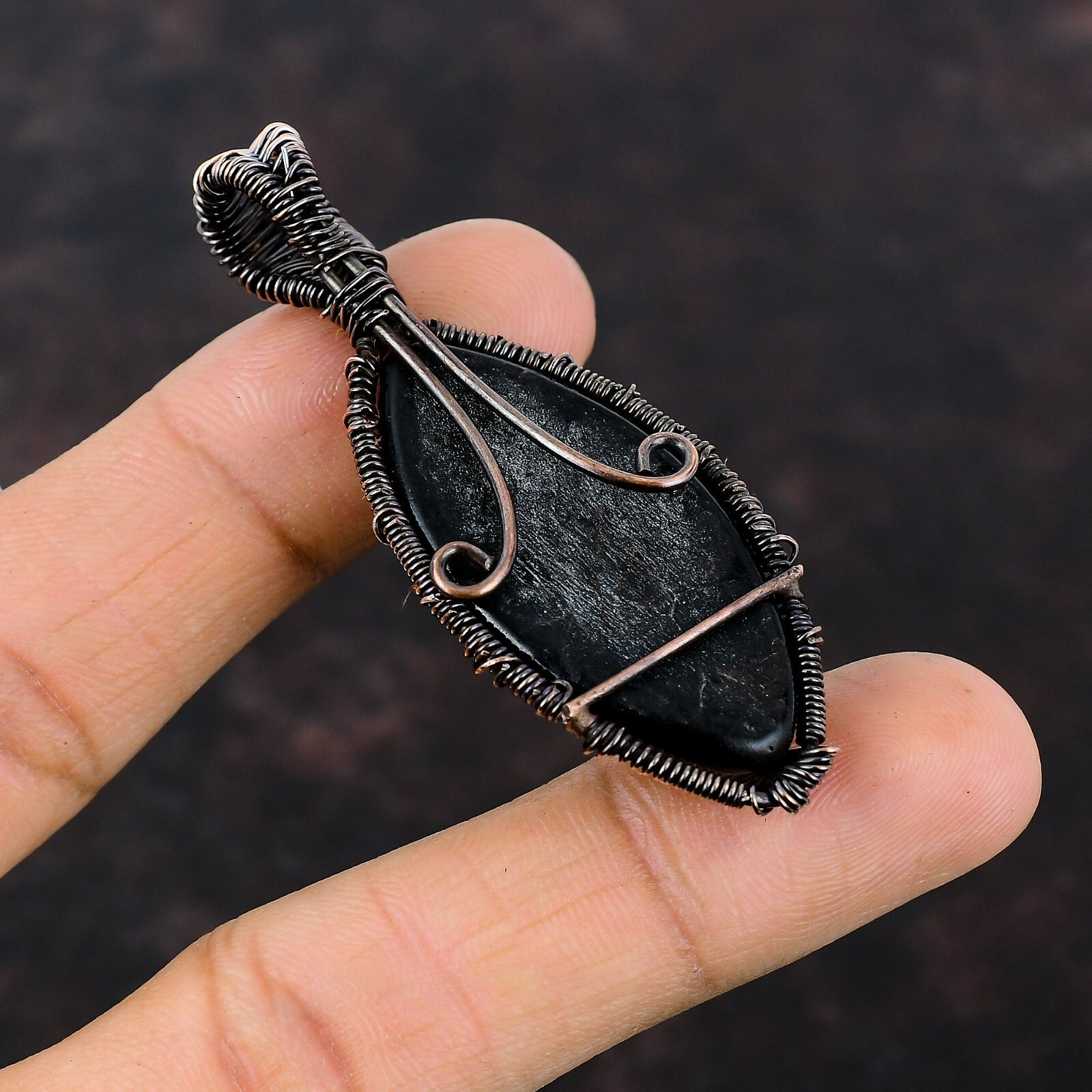 Black Color Evil Eye Copper Love Gift Wire Wrapped Tree Of Life Pendant 2.56″