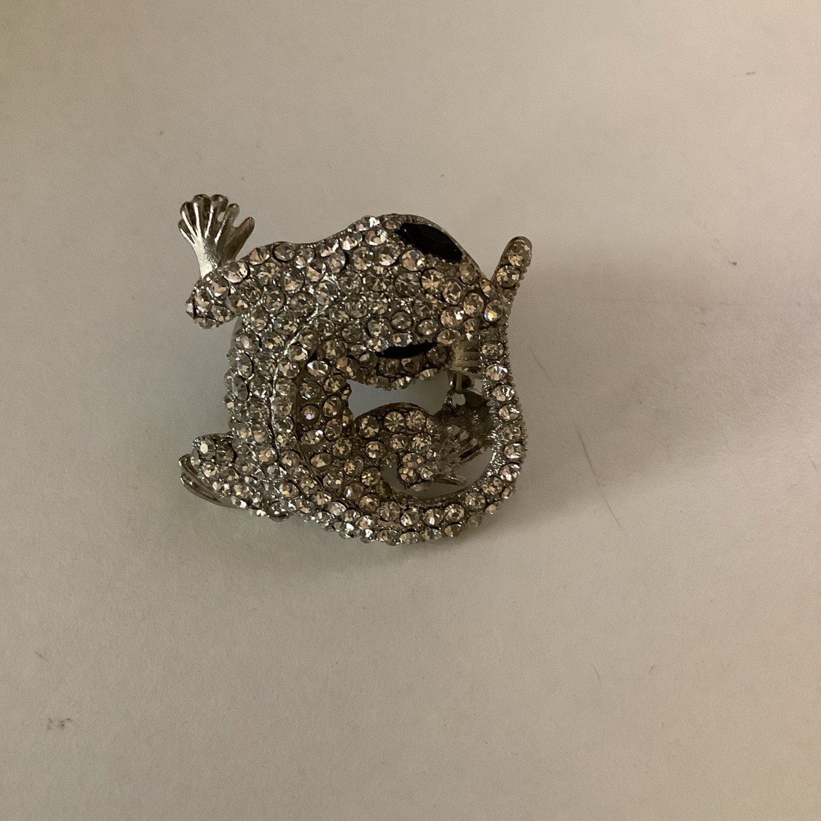 VINTAGE 90’S Lizard Crystal Rhinestones Stretch Ring, Preloved