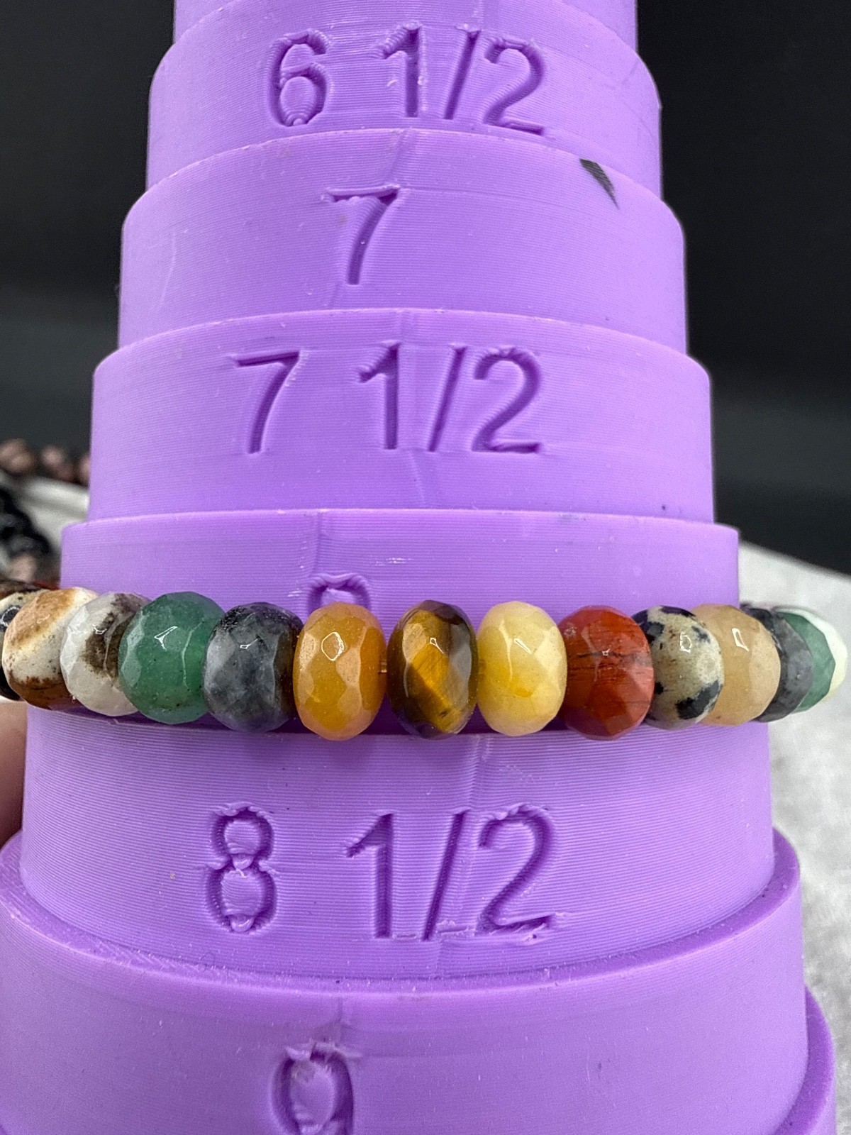 Polished Stone Bracelet Lot 7” 6” 7” 6.5” 8.5”