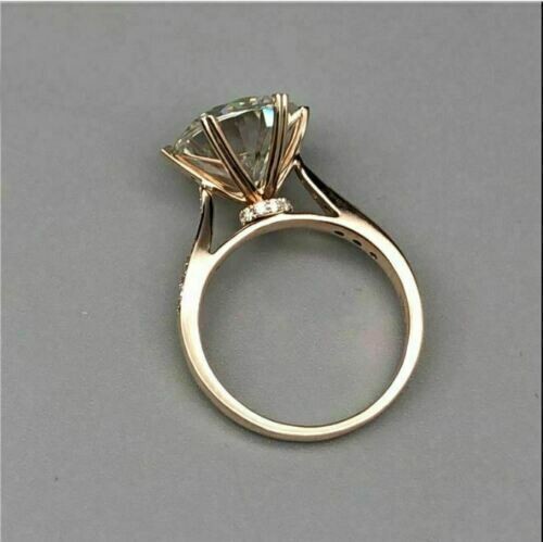 2 Ct Round Simulated Diamond Solitaire Engagement Ring 14K Yellow Gold Plated