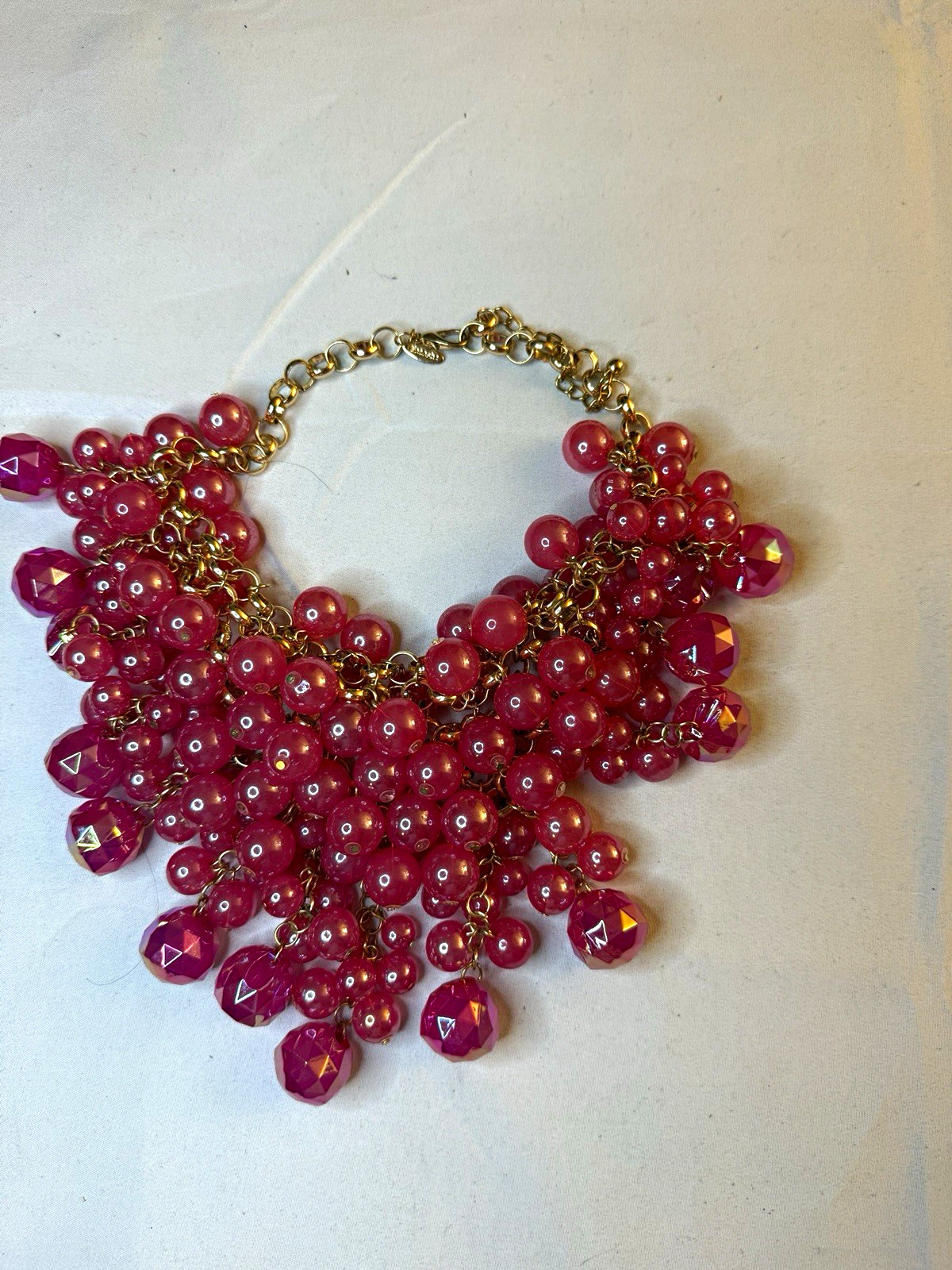 Pink & Gold Beaded Statement Necklace
