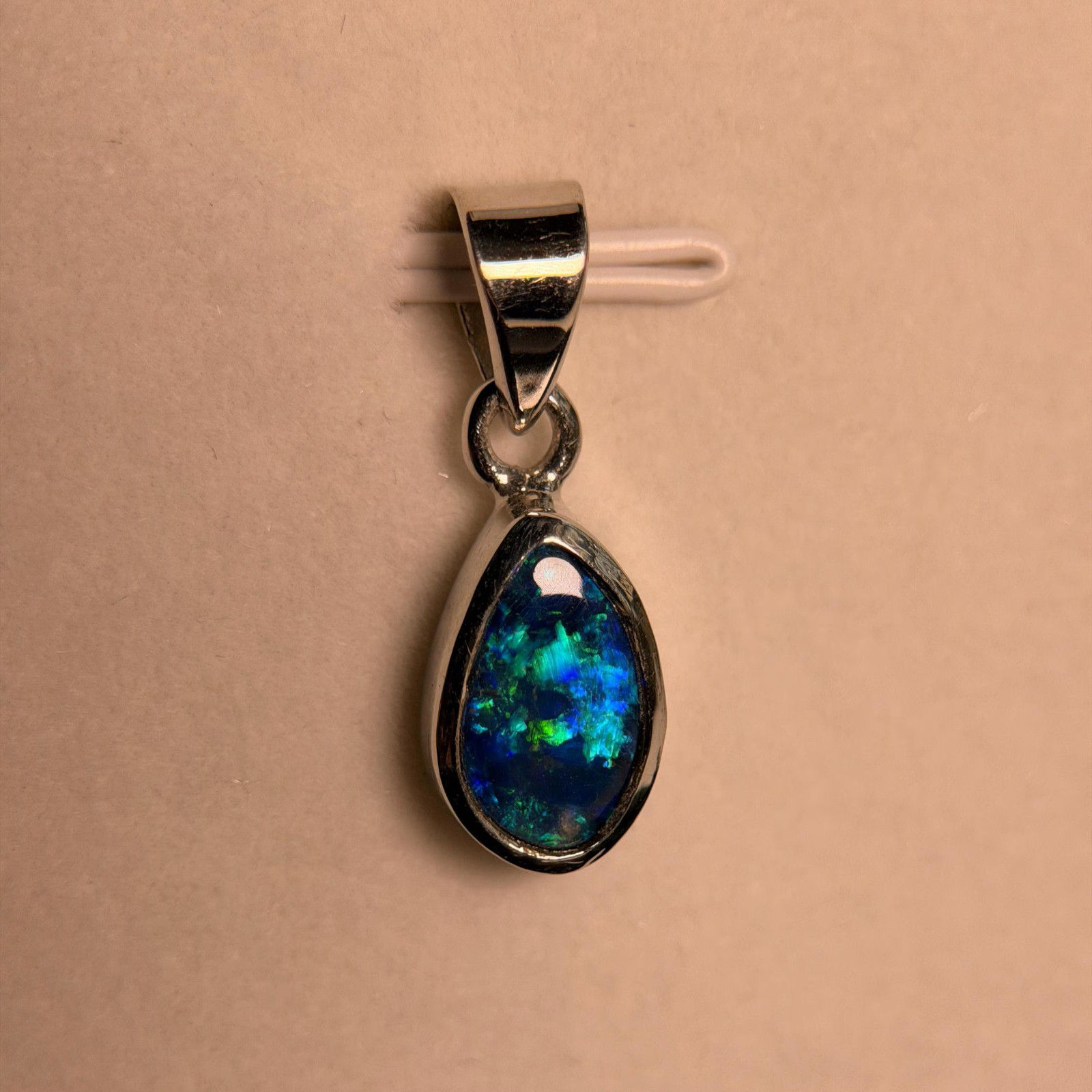 Australian Fire Opal Bezel Pendant, Solid 925 Sterling Silver, Women’s Pendant
