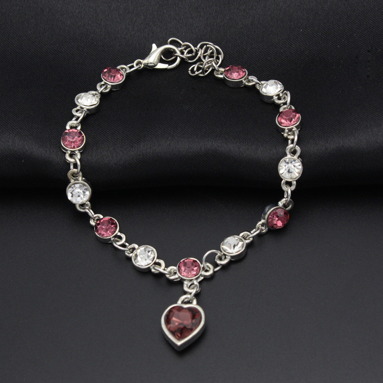 Fashion Women Heart of Ocean Crystal Rhinestone Bangle Bracelet Elegant Jewelry