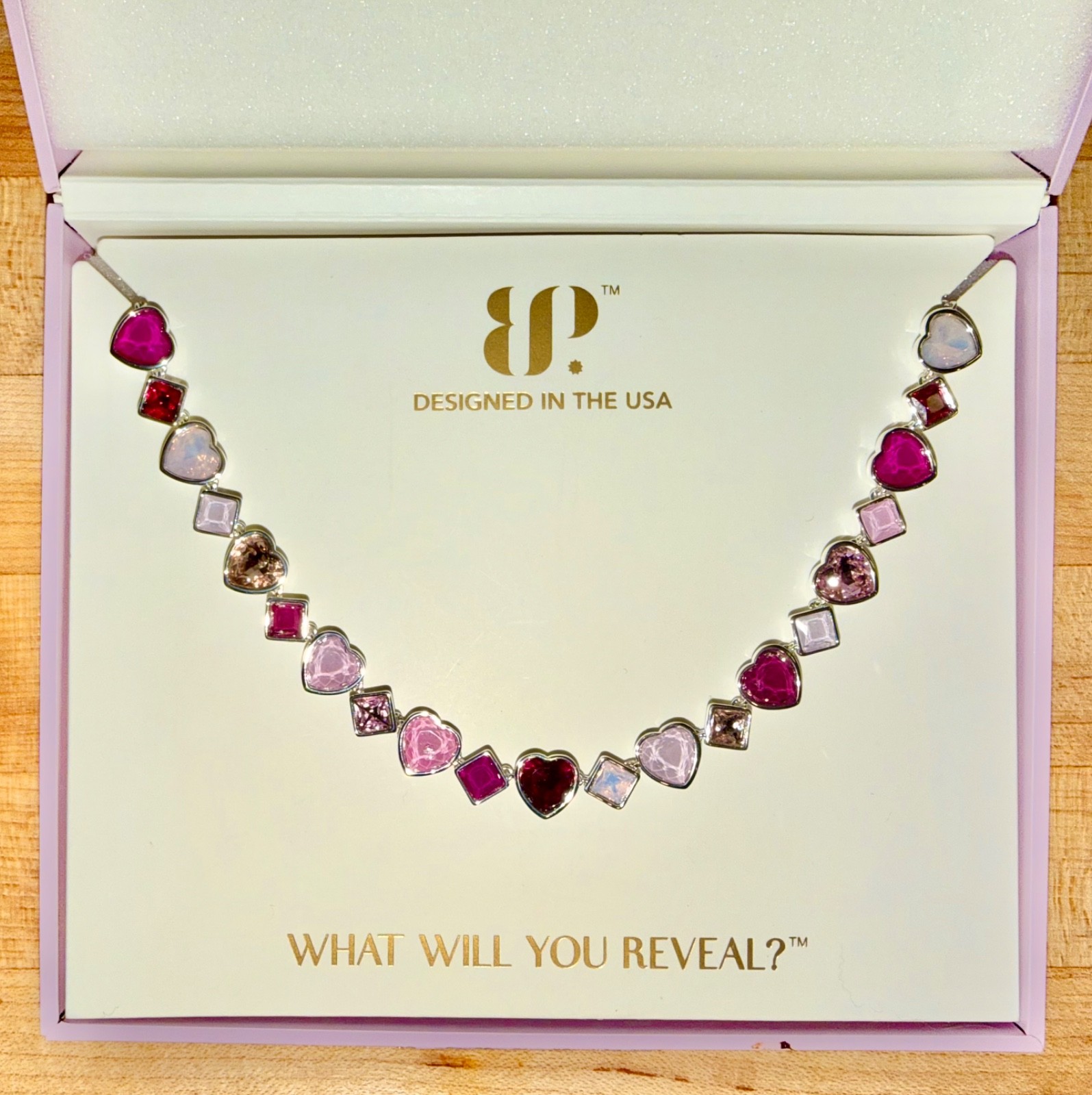 Bomb Party Jewel Candy Necklace “Journey Within” Tahiti Paradise Silver Hearts