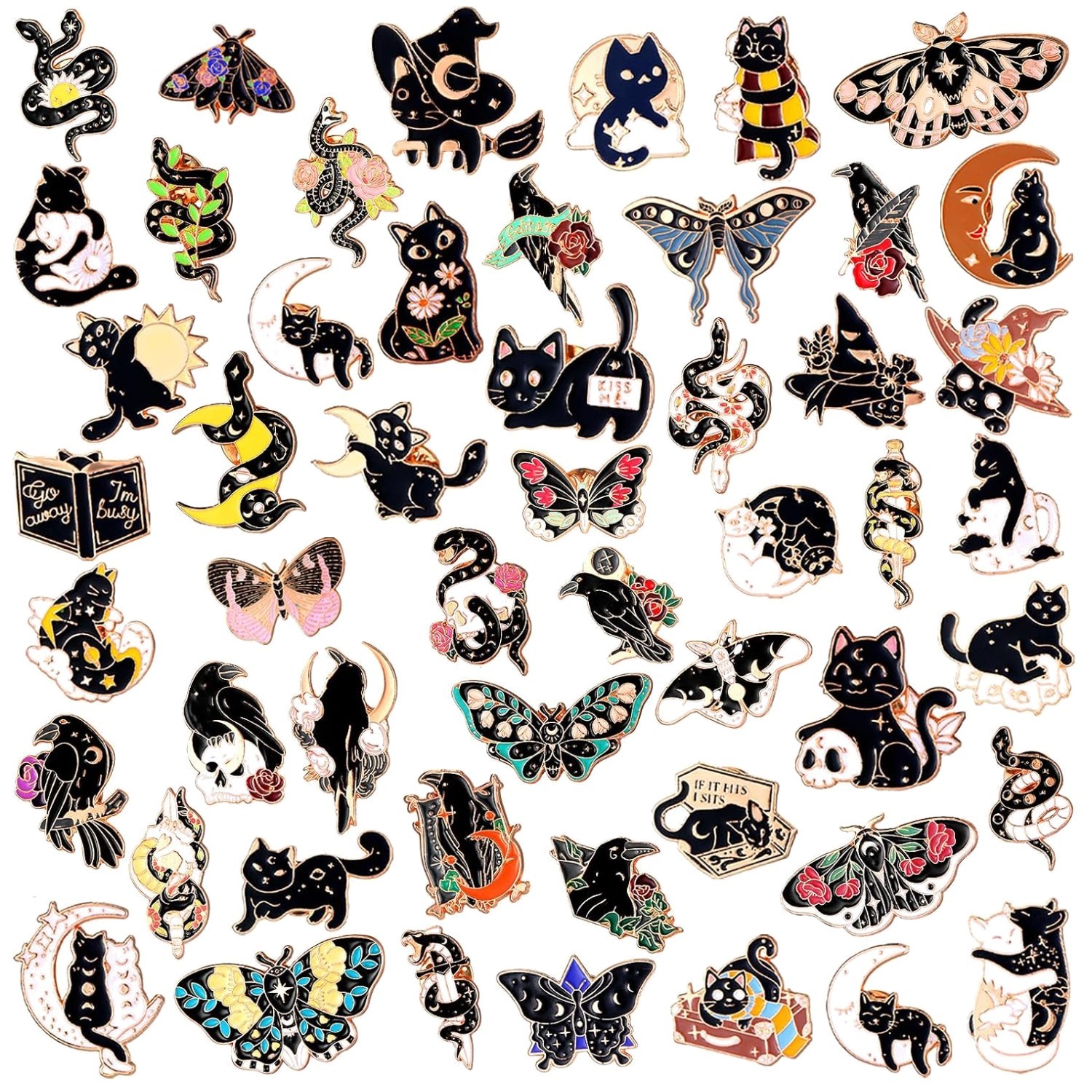 Spooky Lapel Pins Pack – 100 Pcs for Teachers, Nurses
