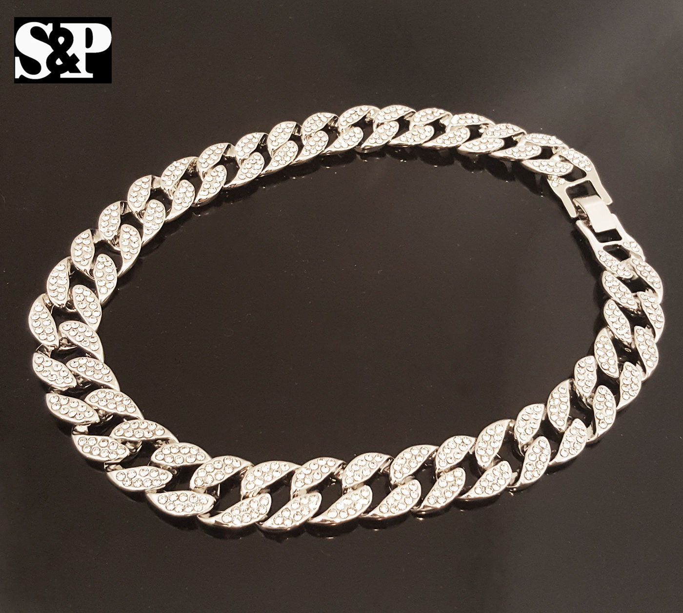 TEE GRIZZLEY HALF MAN HALF BEAST & 16″ Full Iced Cuban & Tennis Choker Chain Set