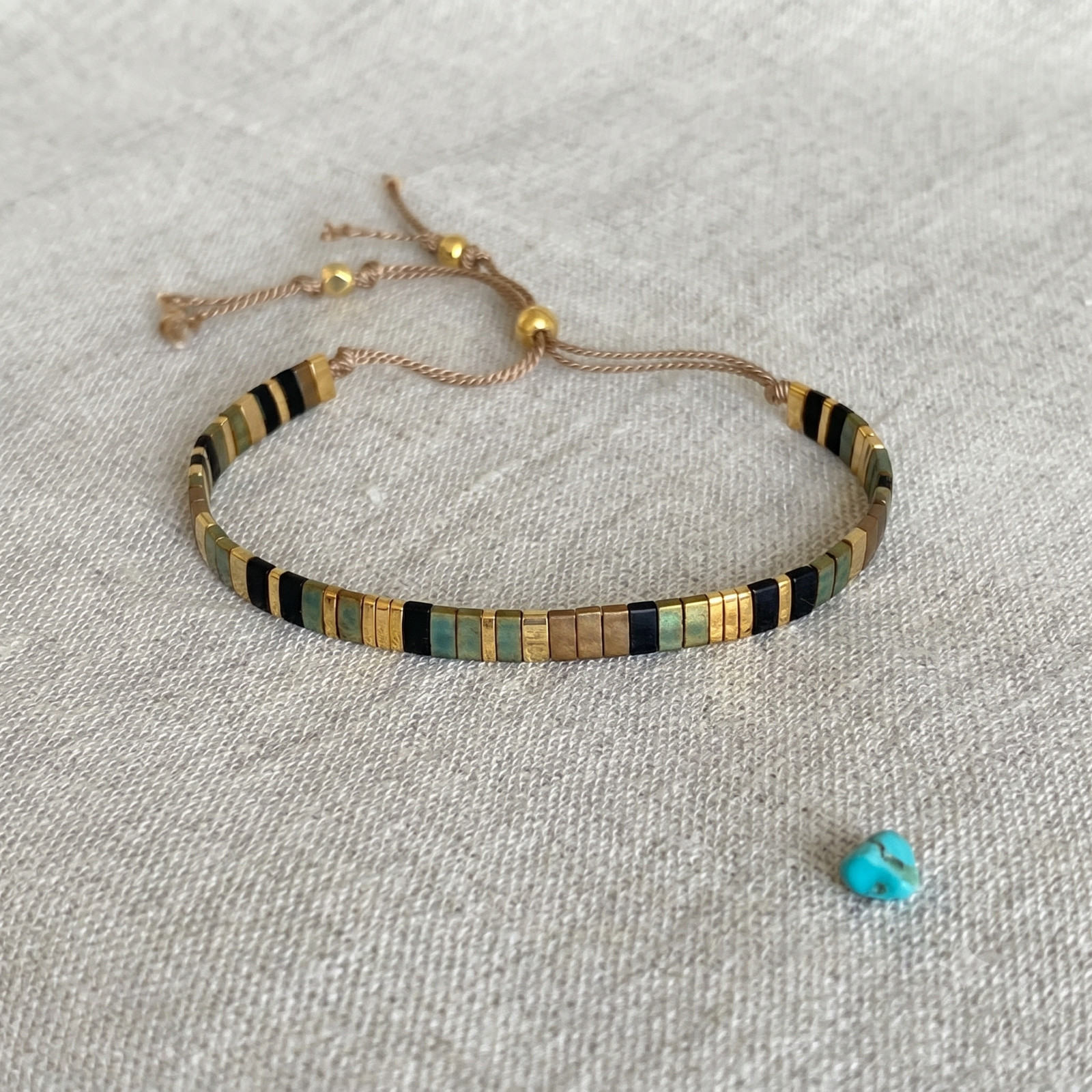 Japanese Tila Beaded Adjustable Bracelet Minimalist Stackable Boho Style Fashion