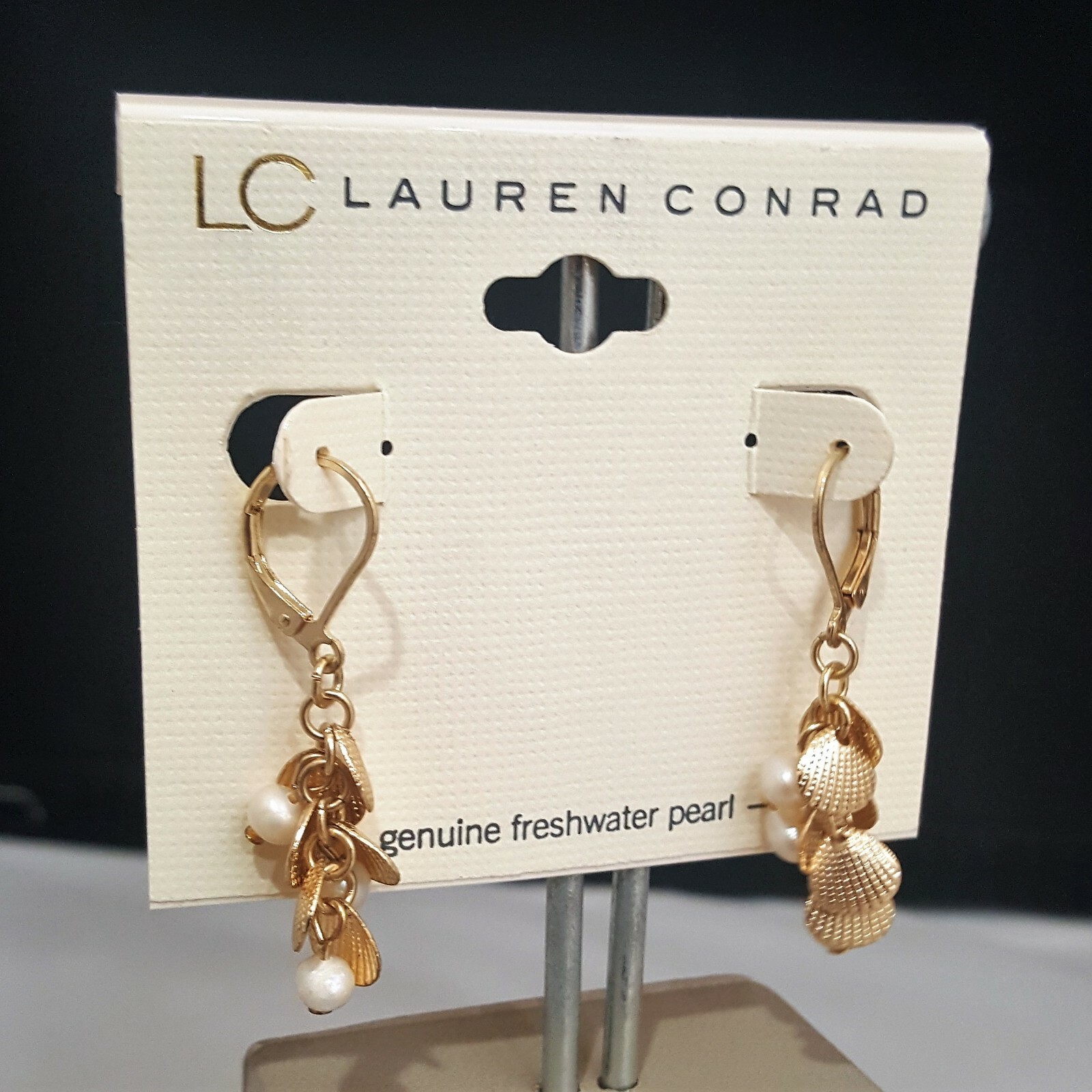 LC Lauren Conrad Women’s Freshwater Shell Dangle Charm Earring NWT